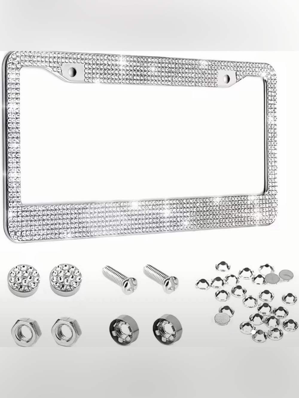 *NEW Rhinestone Car License Plate Frames Set